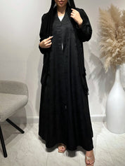 C 1632 Black Printed Abaya