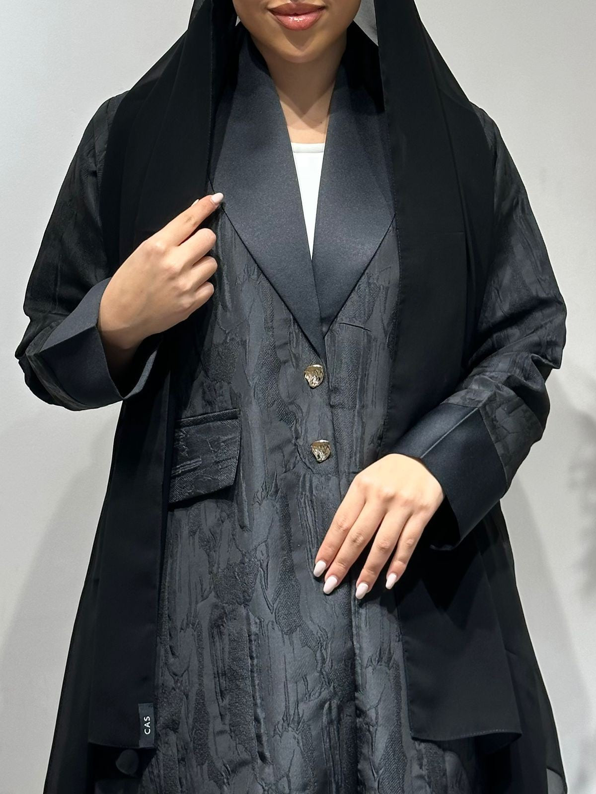 C 1643 Black Coat Abaya