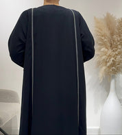 C 1646 Dark Navy Embroidered Abaya