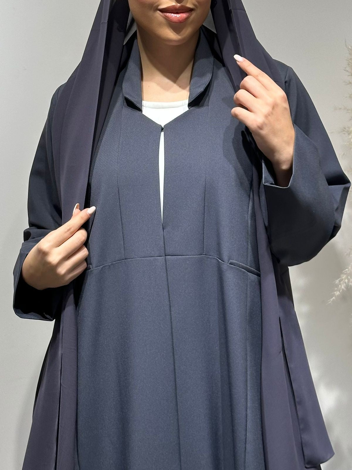 C 1650 Dark Grey Abaya