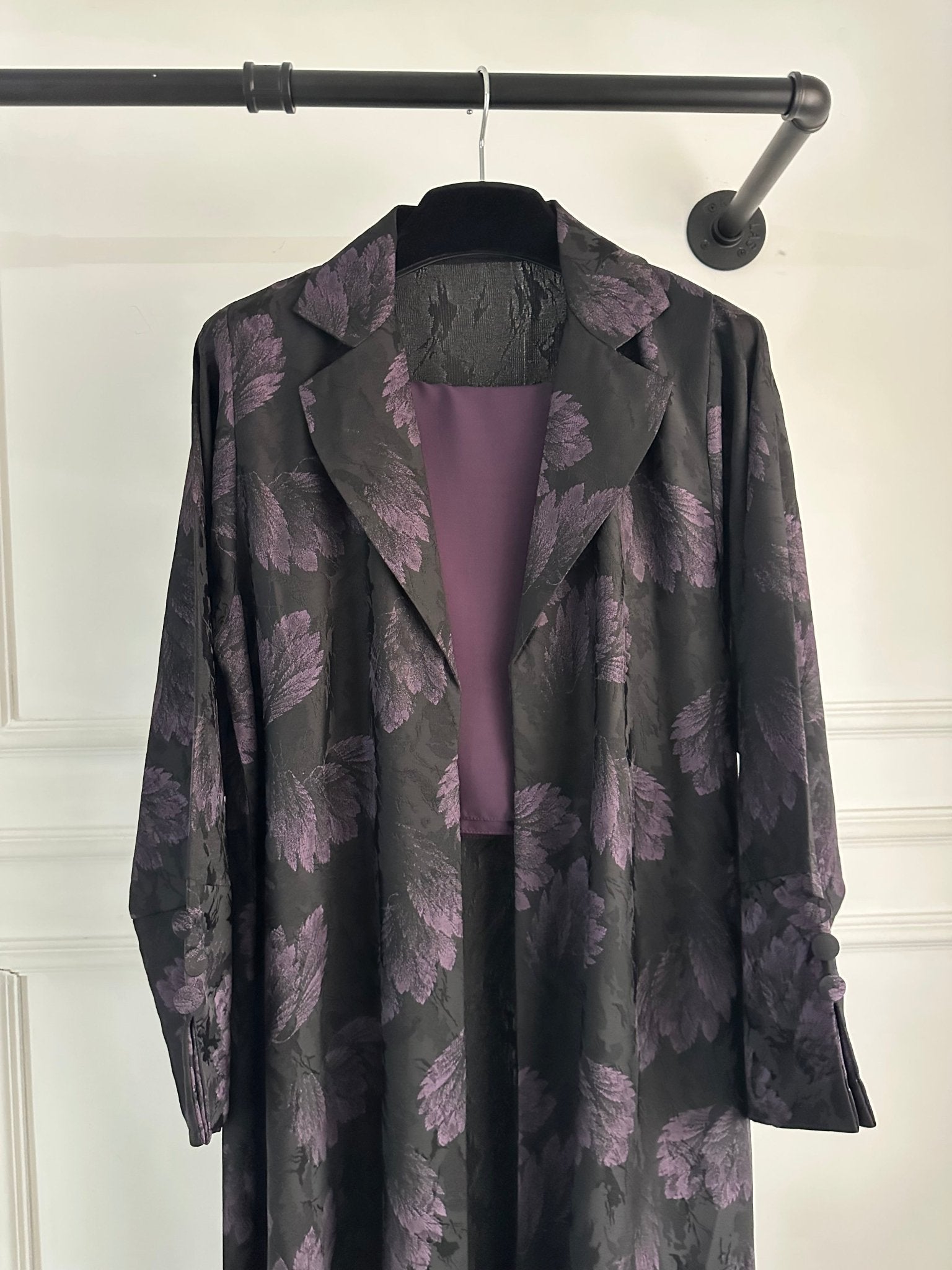 C 1657 Purple Printed Abaya