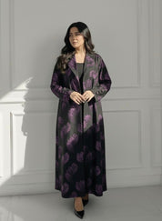 C 1657 Purple Printed Abaya