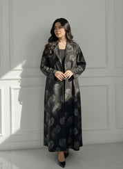 C 1658 Silver Printed Abaya