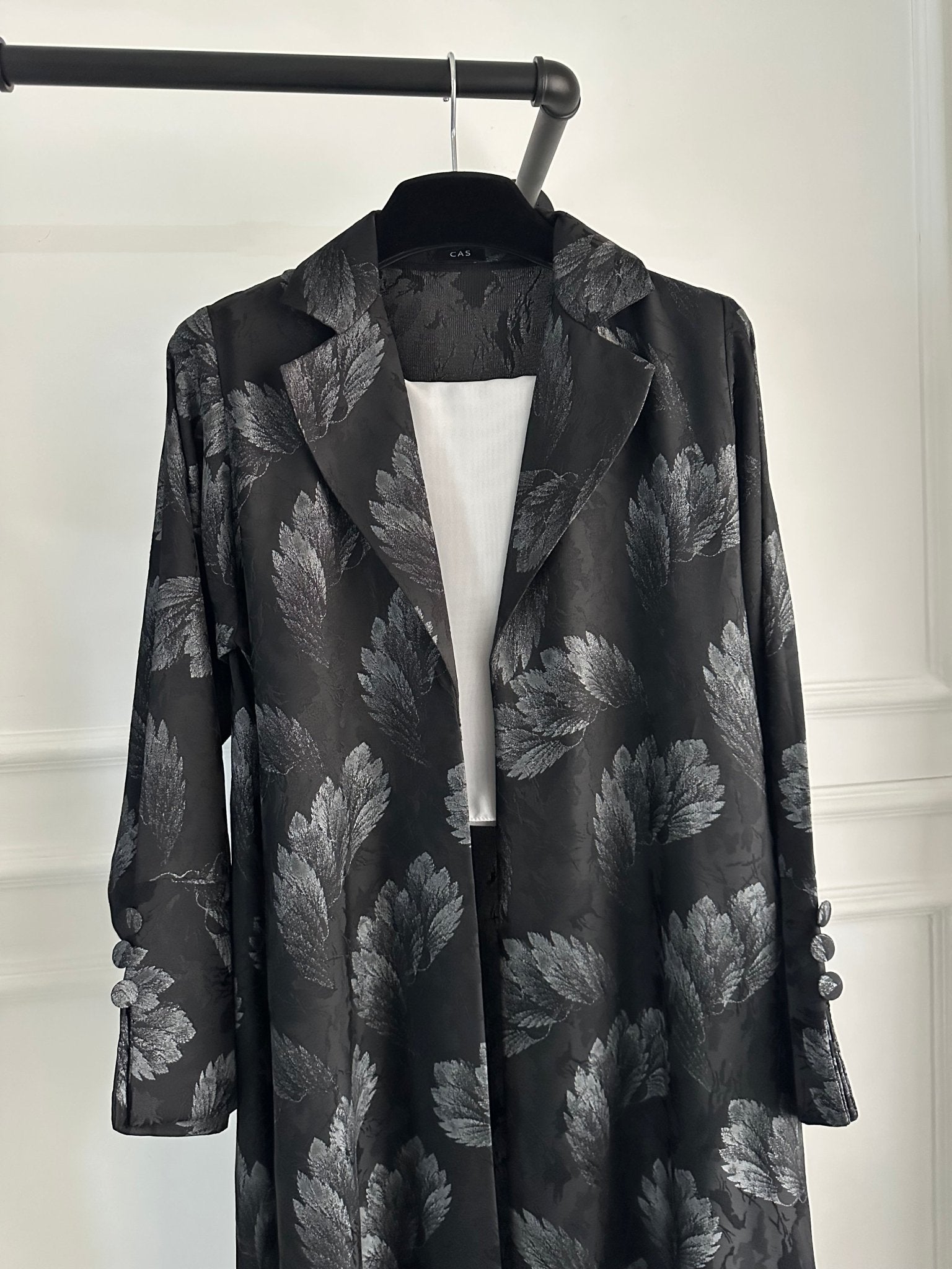 C 1658 Silver Printed Abaya