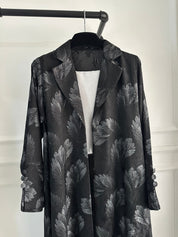 C 1658 Silver Printed Abaya