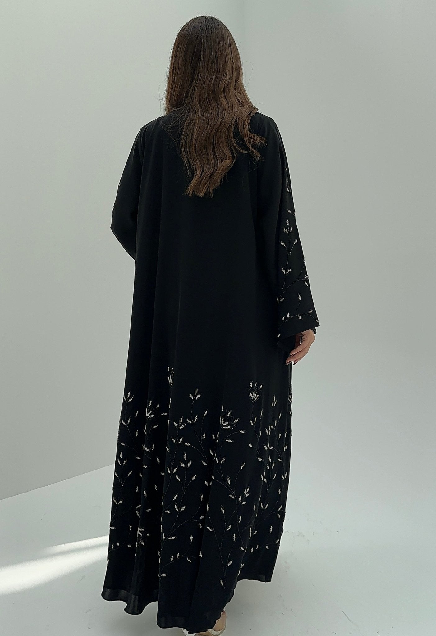 C 1669 Black Beaded Abaya
