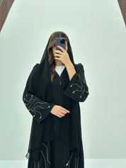 C 1671 Black Beaded Abaya