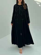 C 1689 Black Beaded Abaya