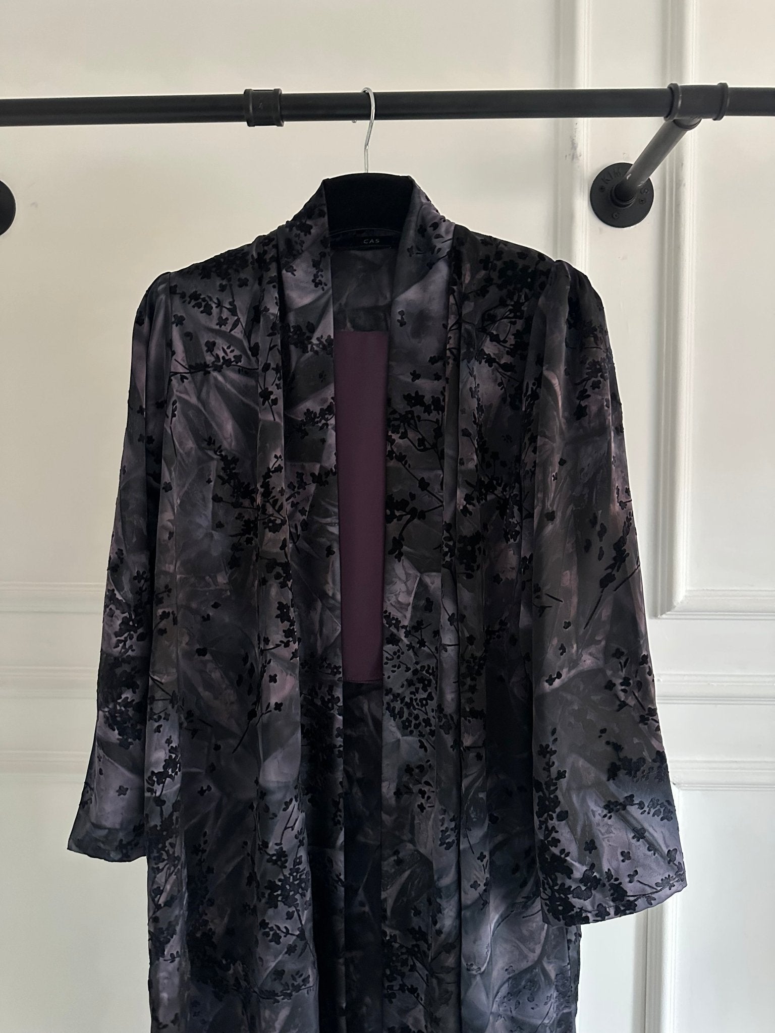 C 1693 Purple Floral Velvet Abaya