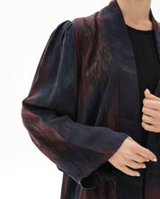 C 1697 Premium Crimson Blue Abaya