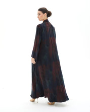 C 1697 Premium Crimson Blue Abaya