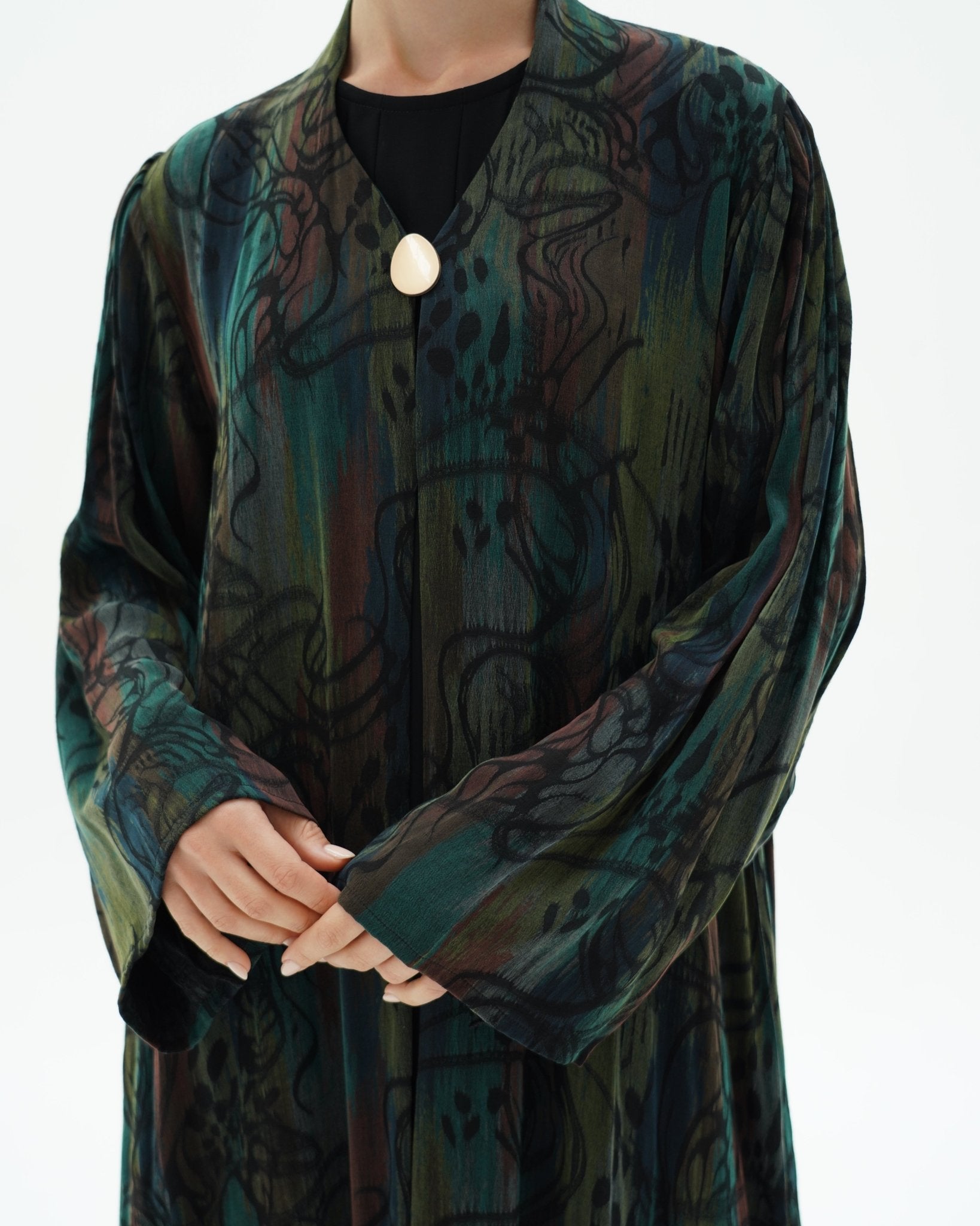 C 1698 Premium Army Green Abaya