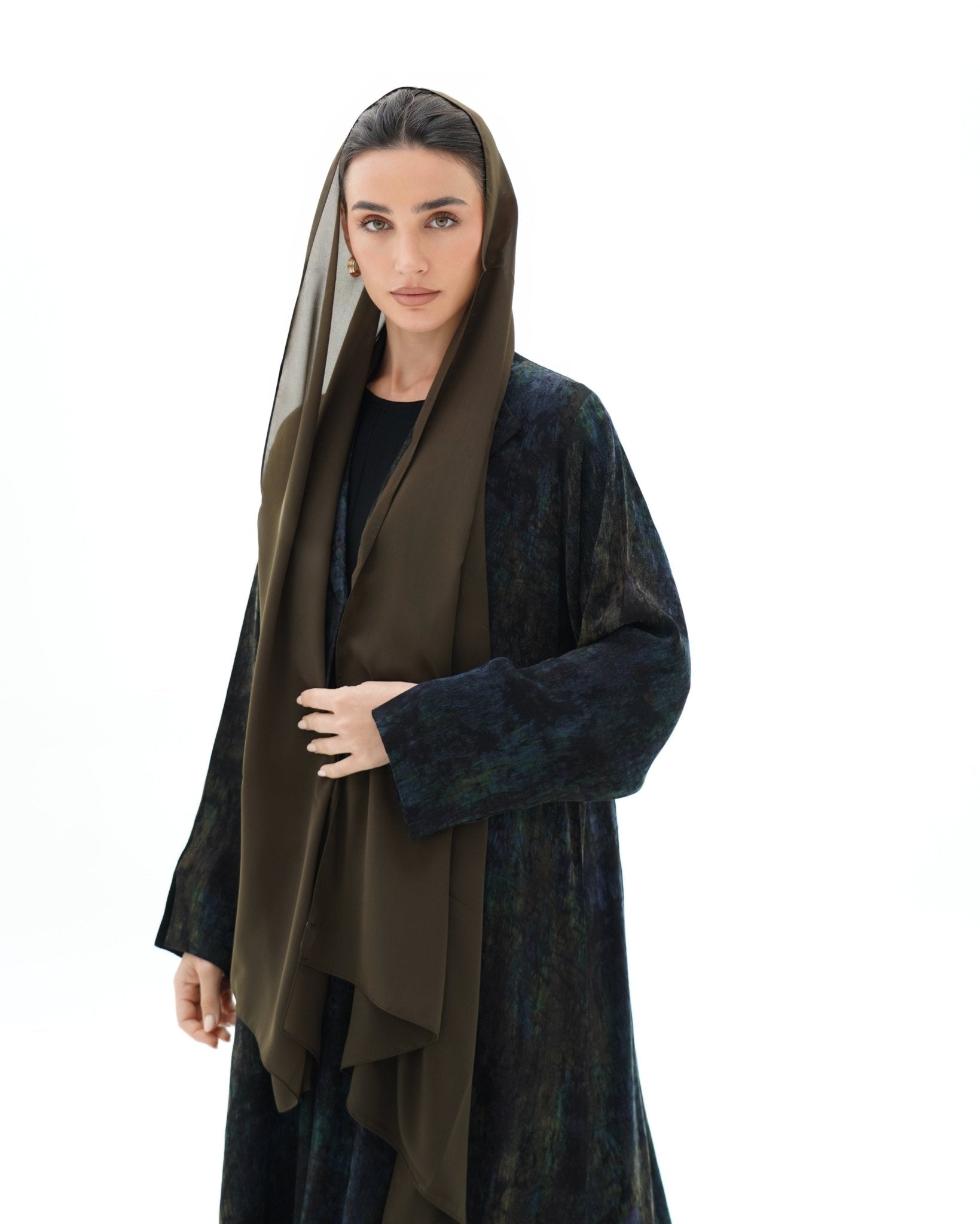 C 1699 Premium Dark Olive Abaya