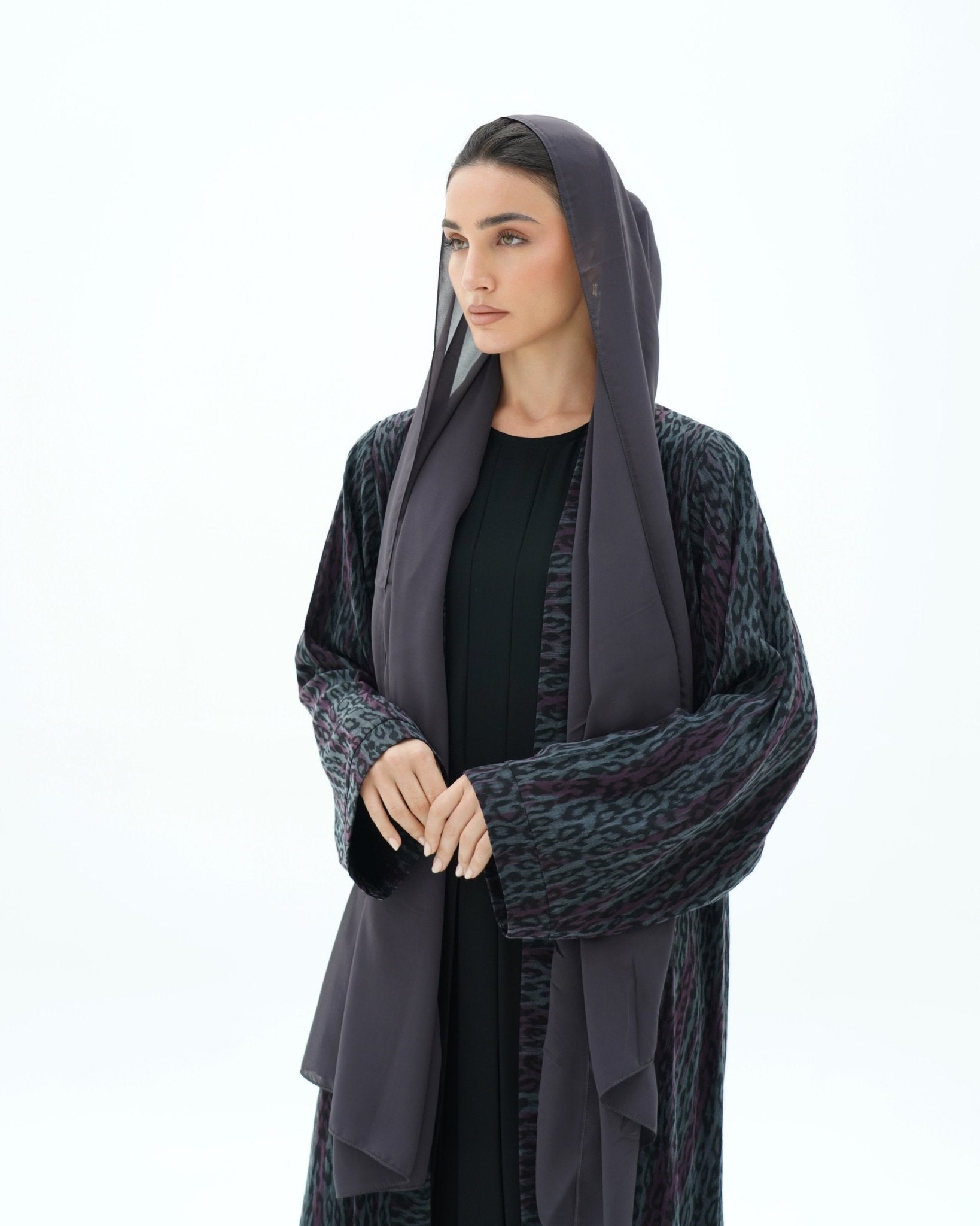 C 1700 Premium Ash Grey Abaya