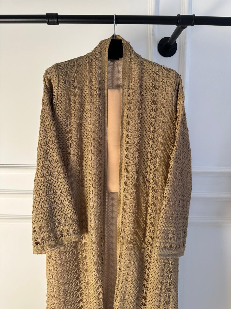 C 1717-08 Butterscotch Dantel Abaya