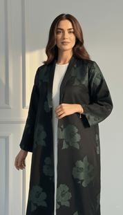 C 1721 - 01 Green Floral Abaya
