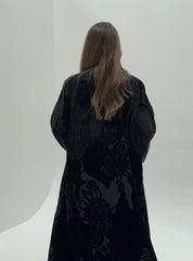 C 1737 Black Velvet Abaya