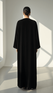 C 1755 Black Blue Velvet Abaya