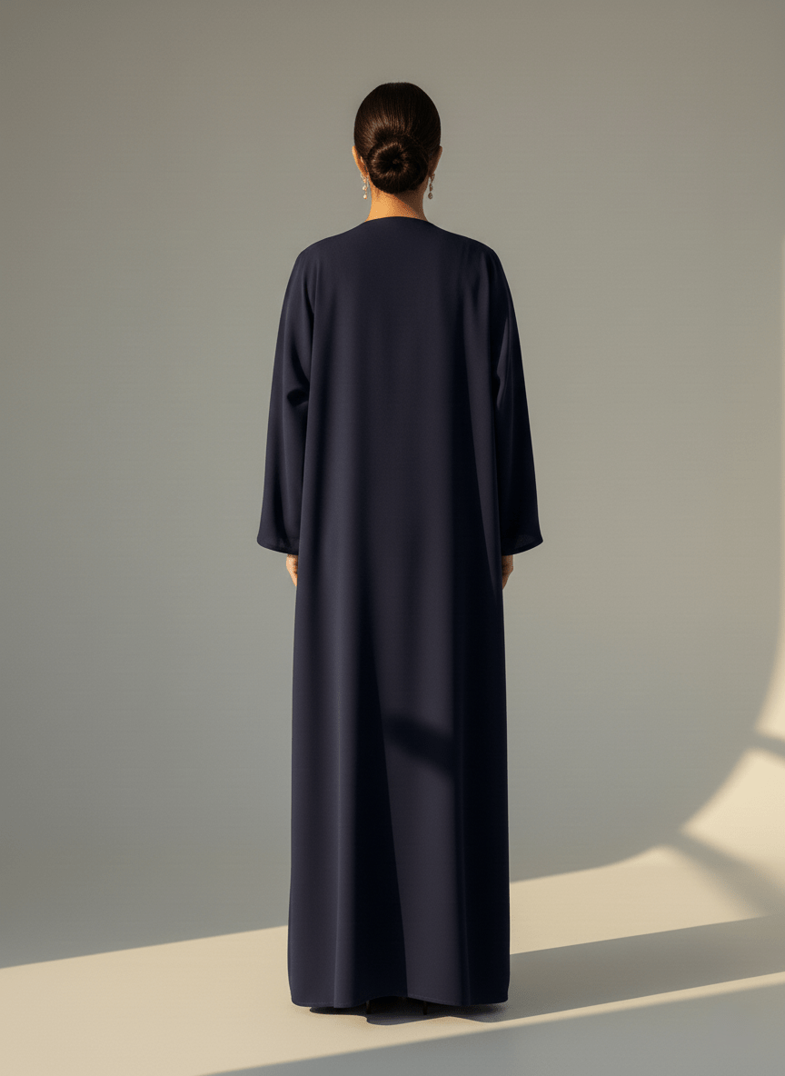C 1758 Dark Blue Beaded Abaya