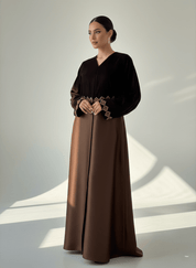 C 1759 Coffee Brown Beaded Abaya