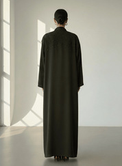 C 1761 Pine Green Crystal Abaya