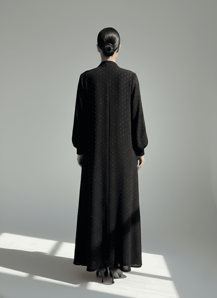 C 1762 Black Work Abaya