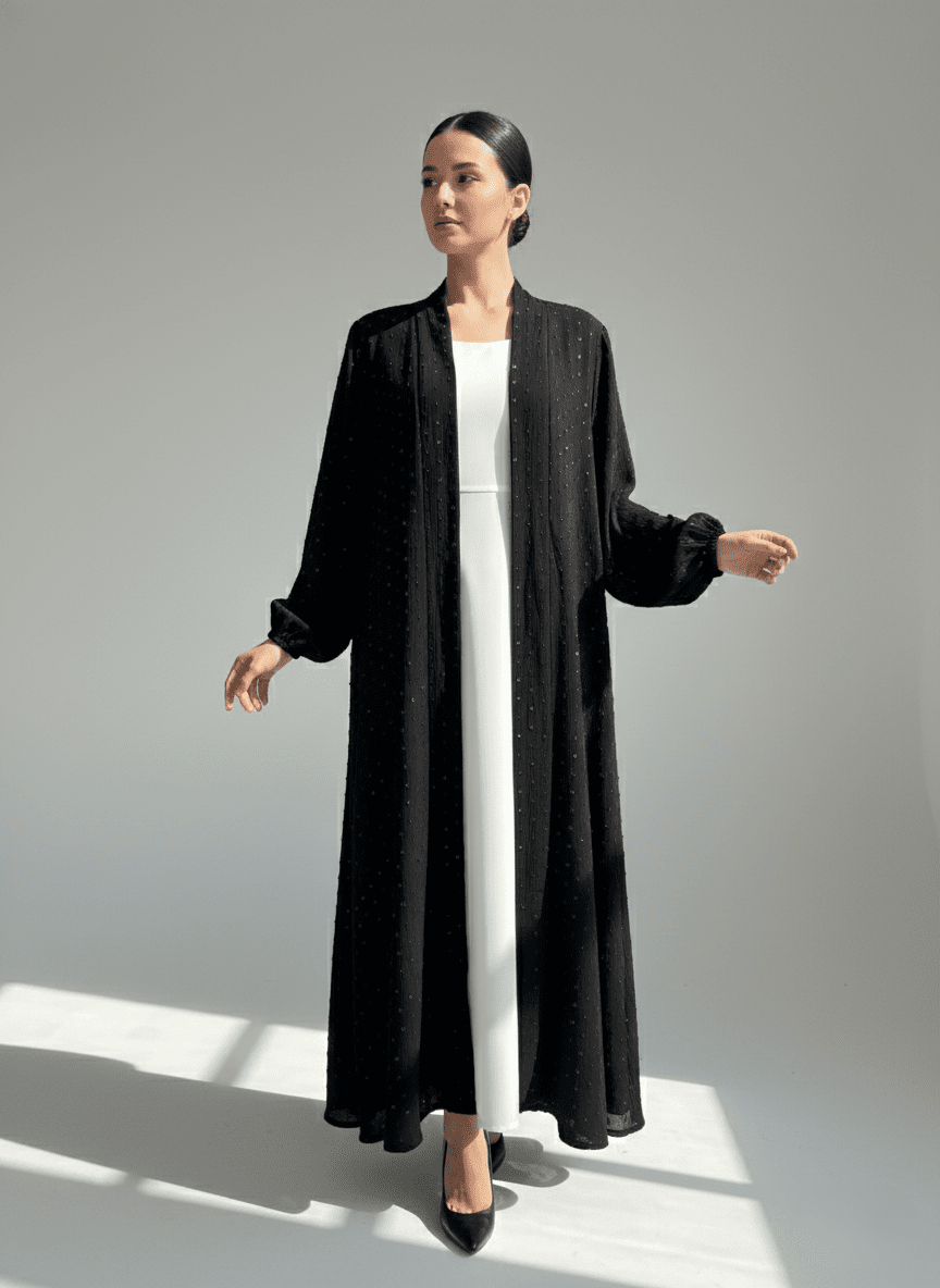 C 1762 Black Work Abaya