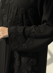 C 1764 Black Beaded Abaya