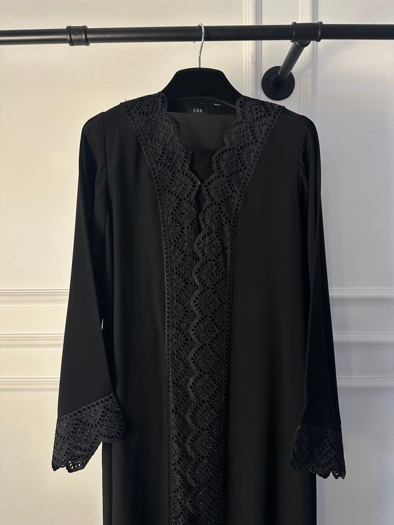 C 1765 Black Lace Abaya
