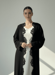 C 1766 Black Lace Abaya