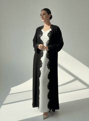 C 1766 Black Lace Abaya
