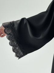 C 1767 Black Lace Abaya