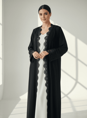 C 1768 Black Lace Abaya