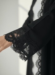 C 1768 Black Lace Abaya