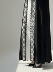 C 1769 Black Lace Abaya