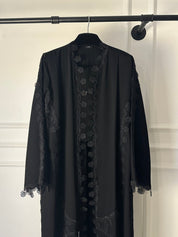 C 1771 Black Floral Lace Abaya
