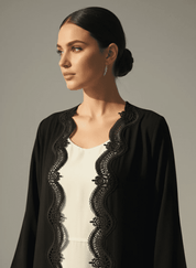 C 1772 Black Lace Abaya