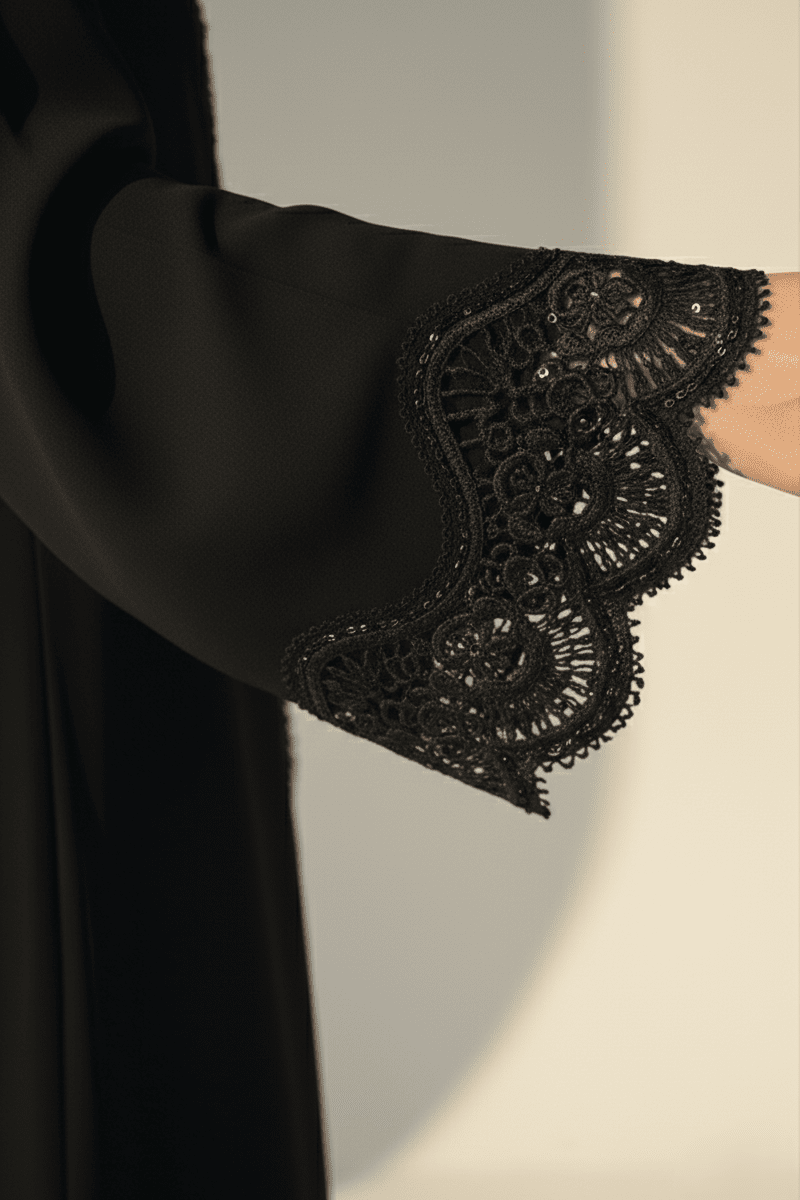 C 1772 Black Lace Abaya