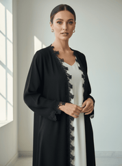 C 1773 Black Lace Abaya