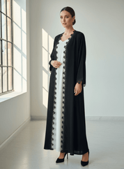 C 1773 Black Lace Abaya