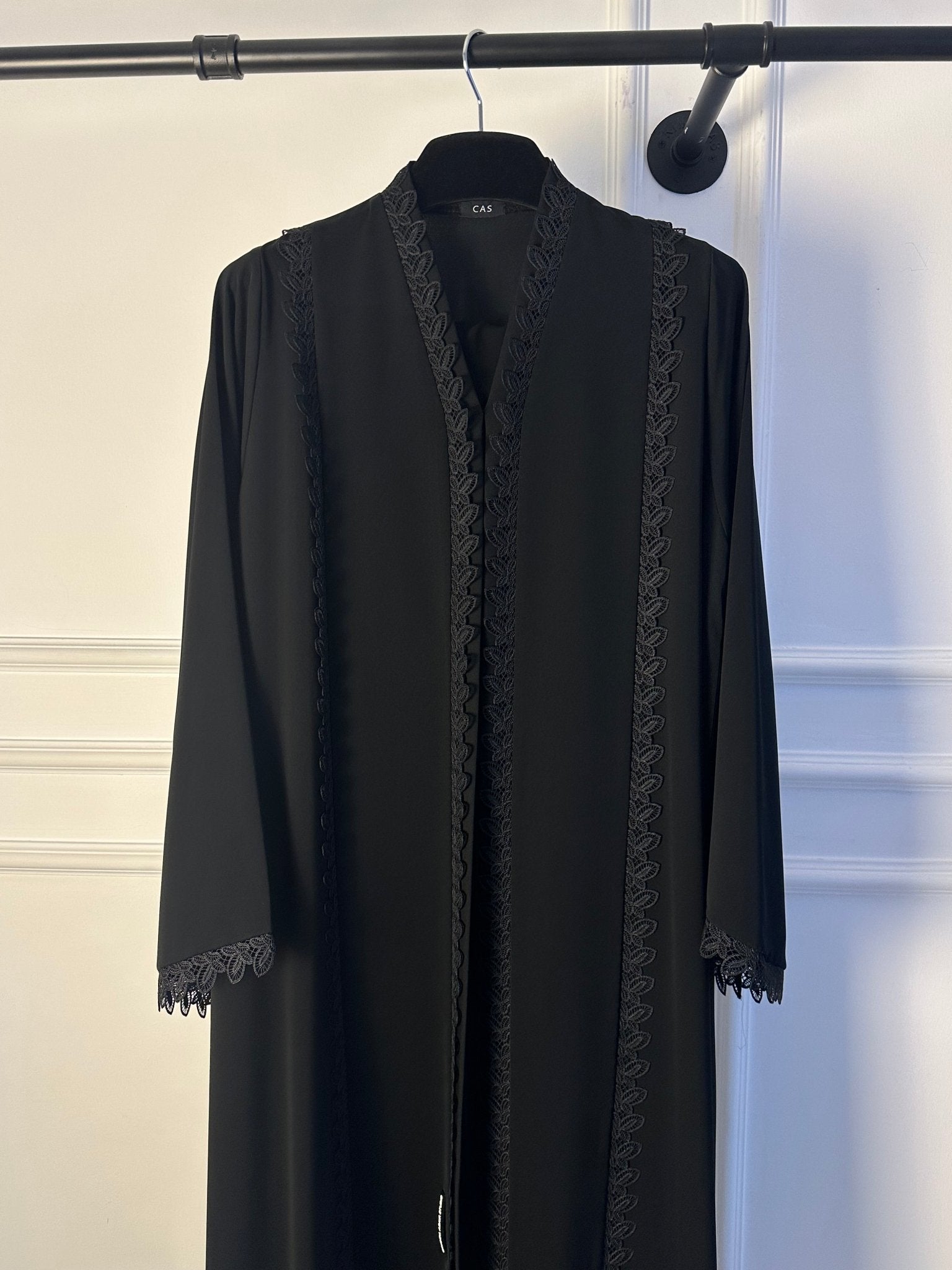 C 1777 Black Lace Abaya