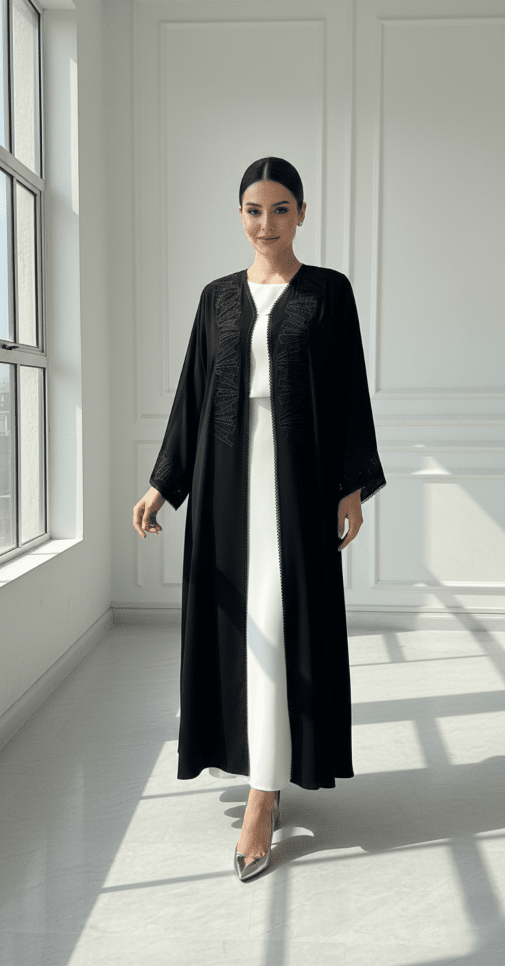 C 1779 Black Lace Abaya