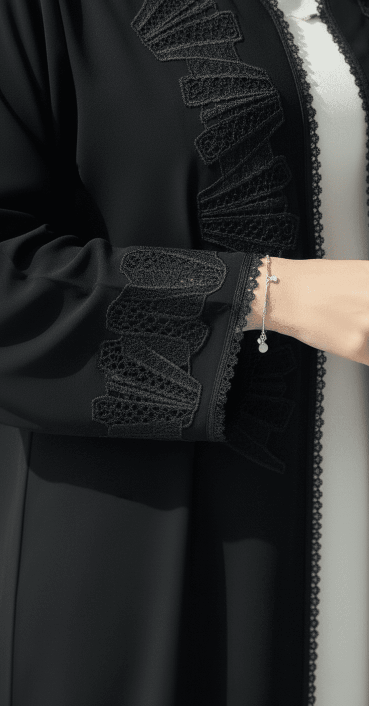 C 1779 Black Lace Abaya