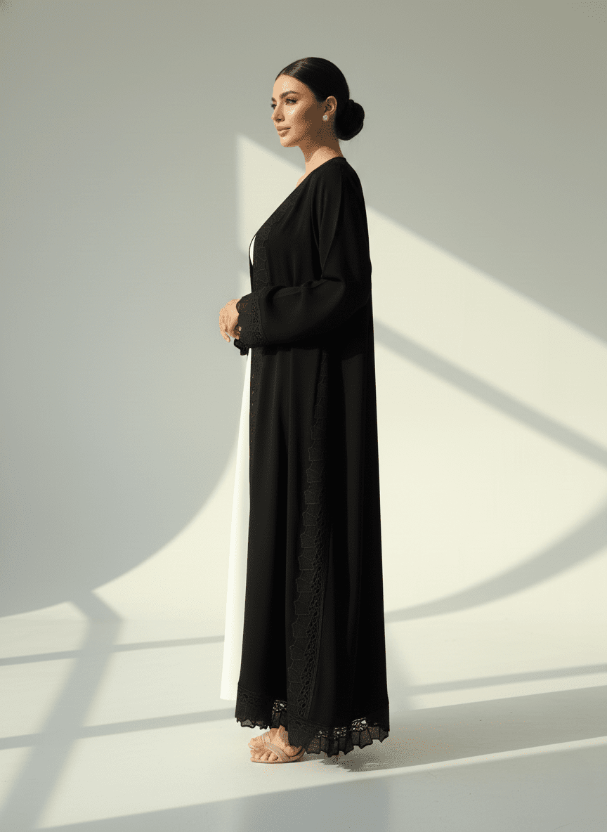 C 1780 Black Lace Abaya