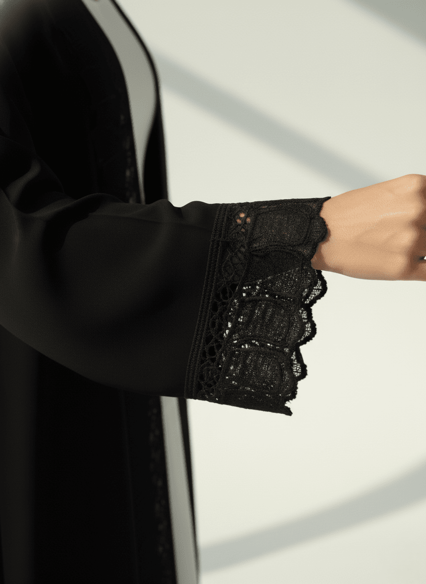 C 1780 Black Lace Abaya