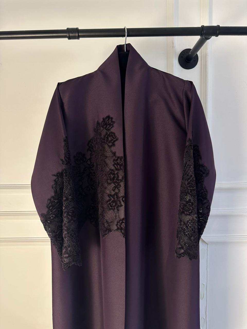 C 1795-03 Purple Dantel Abaya
