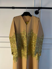 C 1894-02 Gold Floral Lace Abaya