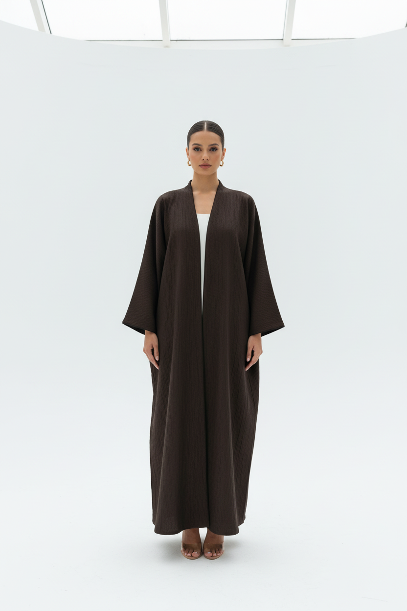 C 1898-03  Chocolate Brown Metallic Abaya