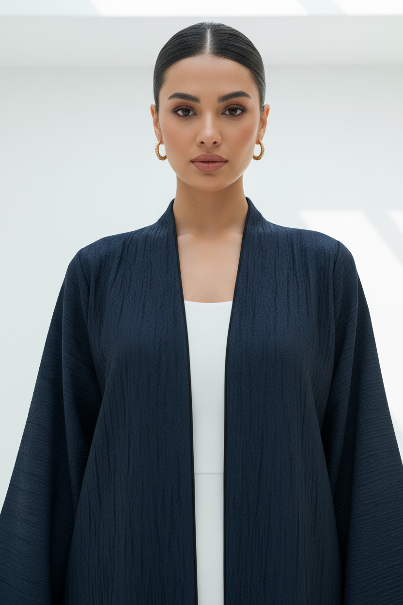 C 1898-04 Navy Blue Metallic Abaya