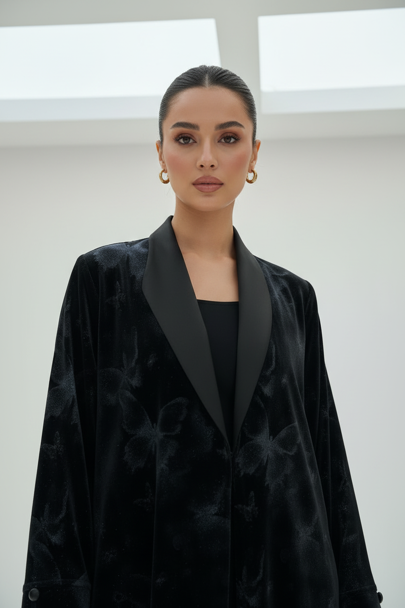 C 1899-03 Grey Butterfly Abaya